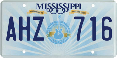 MS license plate AHZ716