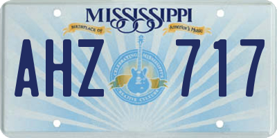 MS license plate AHZ717
