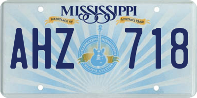 MS license plate AHZ718