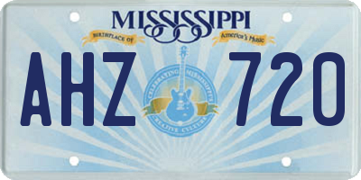 MS license plate AHZ720