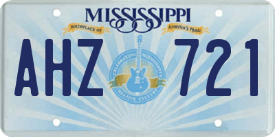 MS license plate AHZ721
