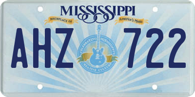 MS license plate AHZ722