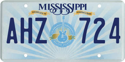 MS license plate AHZ724