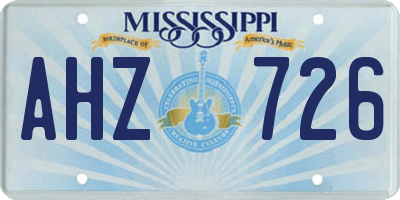 MS license plate AHZ726