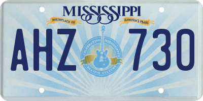 MS license plate AHZ730
