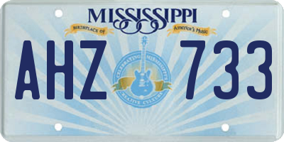 MS license plate AHZ733