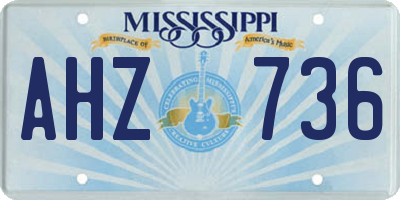 MS license plate AHZ736
