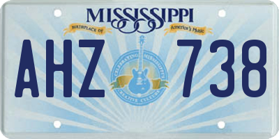 MS license plate AHZ738