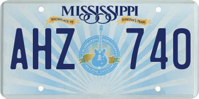 MS license plate AHZ740