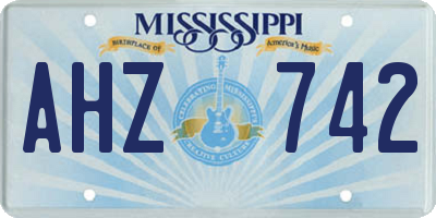 MS license plate AHZ742