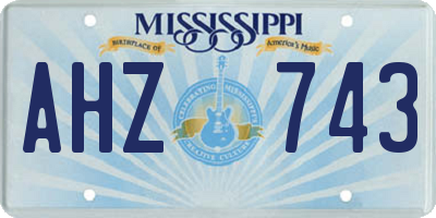 MS license plate AHZ743