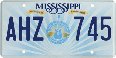 MS license plate AHZ745