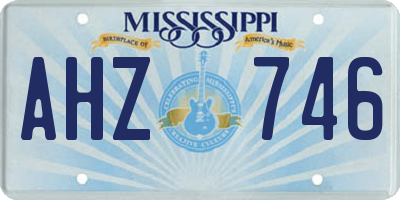 MS license plate AHZ746