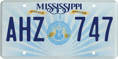 MS license plate AHZ747