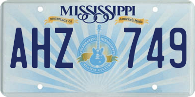 MS license plate AHZ749