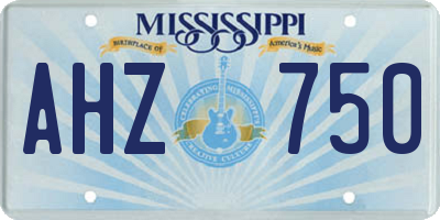 MS license plate AHZ750