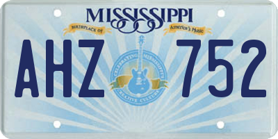 MS license plate AHZ752