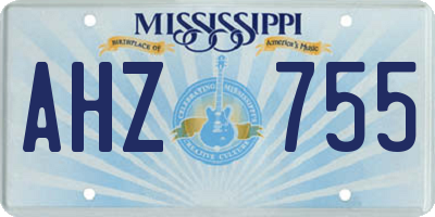 MS license plate AHZ755