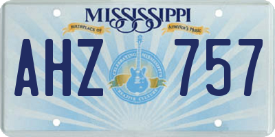 MS license plate AHZ757