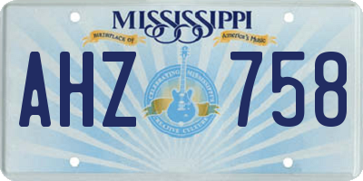 MS license plate AHZ758