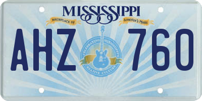 MS license plate AHZ760