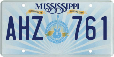 MS license plate AHZ761