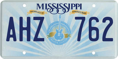 MS license plate AHZ762