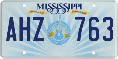 MS license plate AHZ763