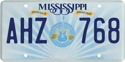 MS license plate AHZ768