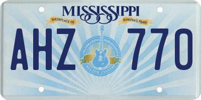 MS license plate AHZ770