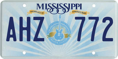 MS license plate AHZ772