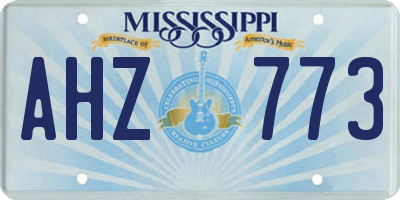 MS license plate AHZ773