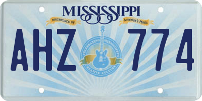 MS license plate AHZ774