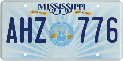 MS license plate AHZ776