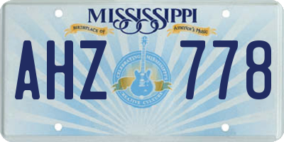 MS license plate AHZ778