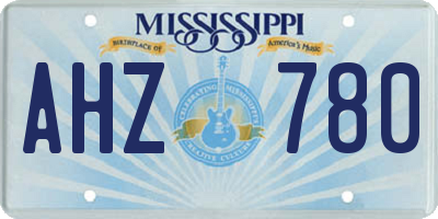 MS license plate AHZ780