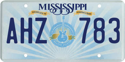 MS license plate AHZ783