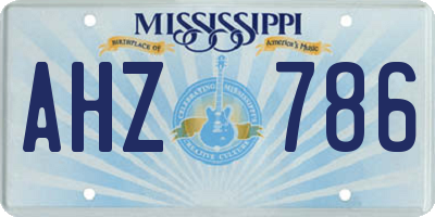 MS license plate AHZ786