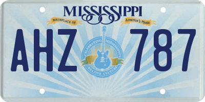 MS license plate AHZ787