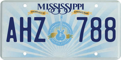 MS license plate AHZ788