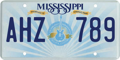 MS license plate AHZ789