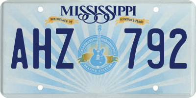 MS license plate AHZ792