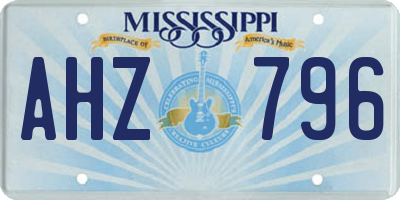 MS license plate AHZ796