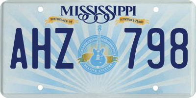 MS license plate AHZ798