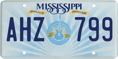 MS license plate AHZ799