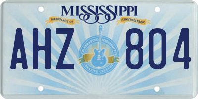 MS license plate AHZ804