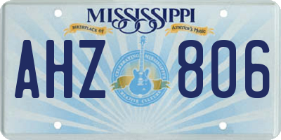 MS license plate AHZ806