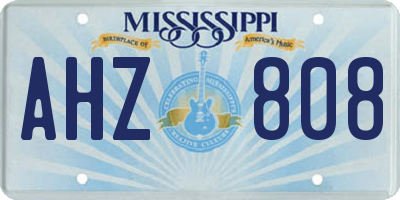 MS license plate AHZ808