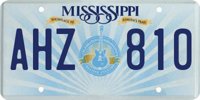 MS license plate AHZ810