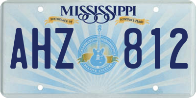 MS license plate AHZ812